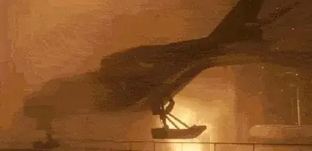 gif of lander being blown sideways