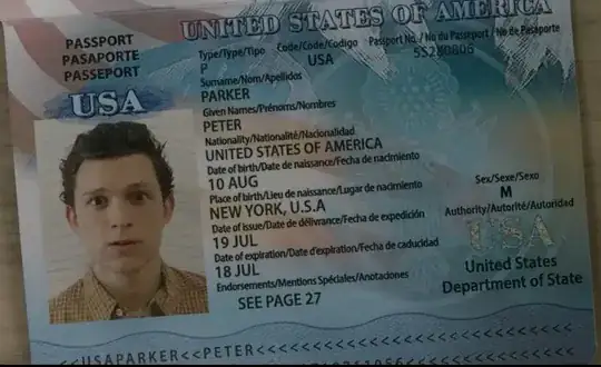 Peter Parker's passport