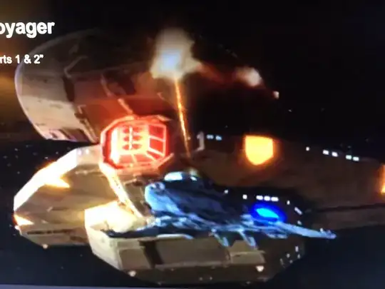 Cardassian ship attacking a maquis rebel ship