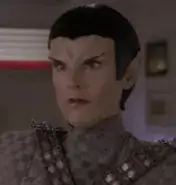 Alien impersonating a romulan, TNG: "Timescape"