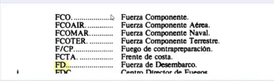 abreviación militar de FD