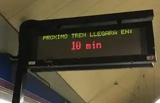 PRÓXIMO TREN LLEGARÁ EN: → PROXIMO TREN LLEGARA EN: