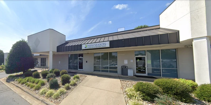 The exterior of New Season Hickory Metro Treatment Center with signage