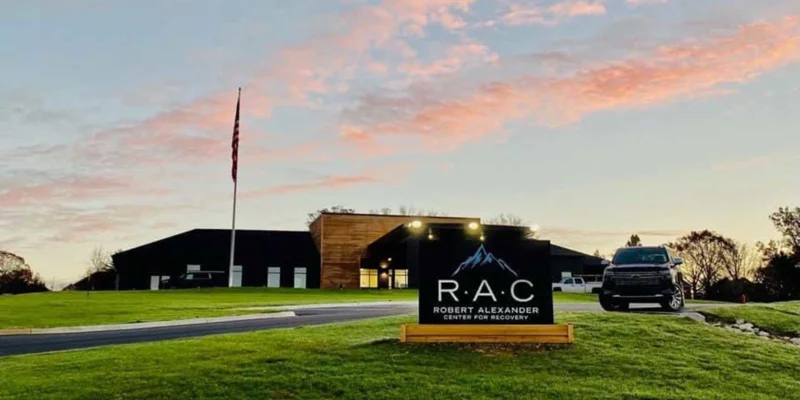 Exterior of Robert Alexander Center for Recovery at sunset.