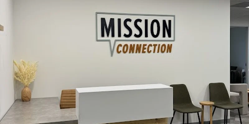  Mission Connection reception desk with seating.