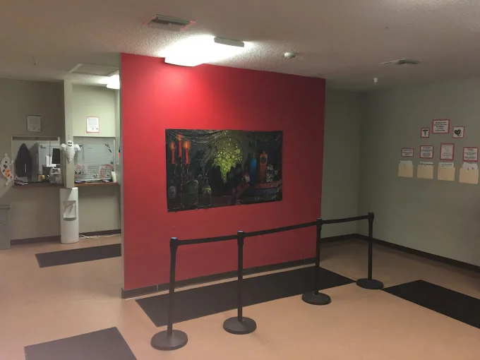Reception area with clear guidance for check-ins.