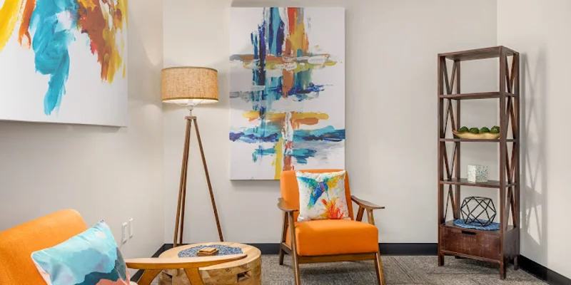 Reading nook with chairs.
