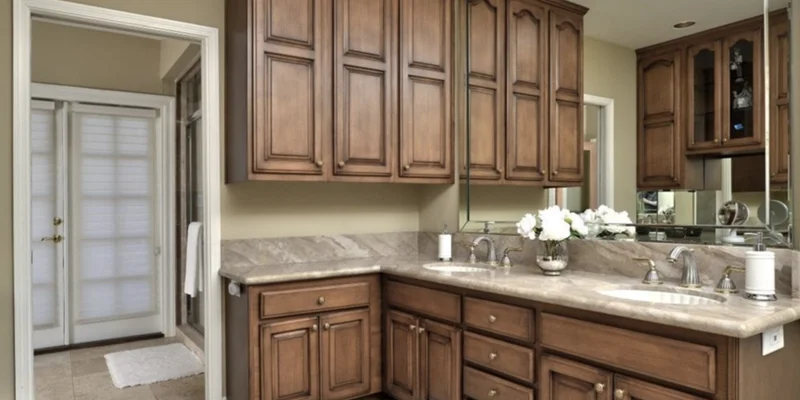 Bathroom with double sinks.