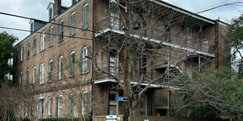 Exterior side street view of the rehab facility.