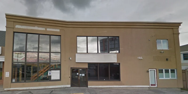 Facility building with entrance.