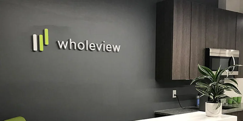 Wholeview Wellness reception desk.