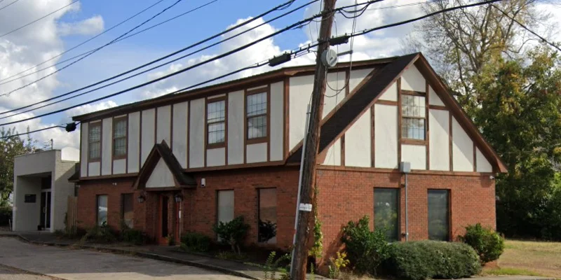 Side view of a facility building.