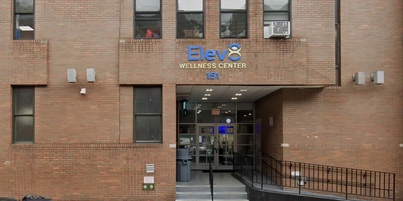 Outdoor view of Elev8's building’s entrance