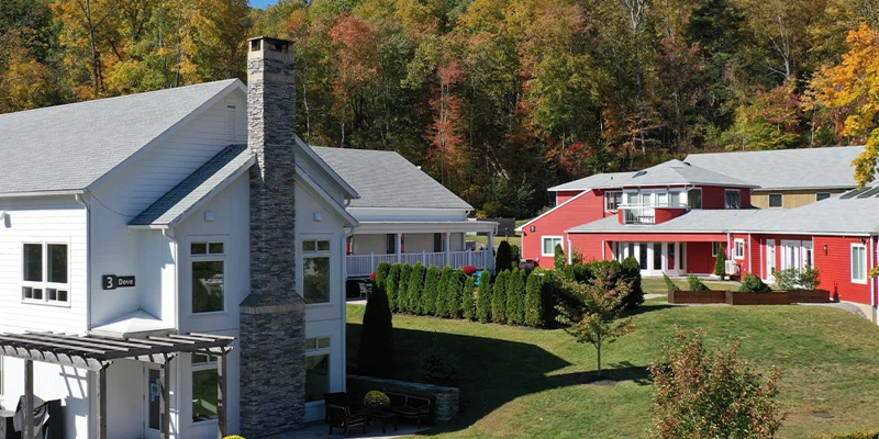 Exterior view of Fcility complex with houses.
