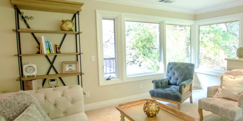 Lounge with seating and a table.