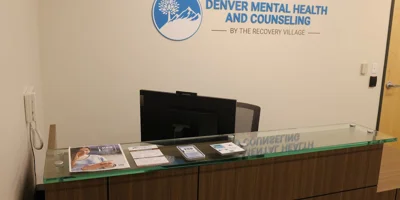 Reception desk at Denver Mental Health and Counseling facility.