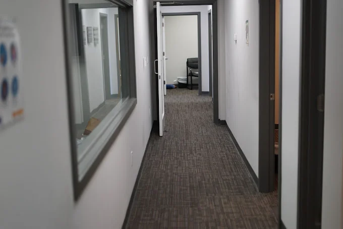 Lobby with offices in view.