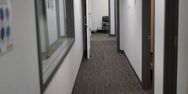 Lobby with offices in view.
