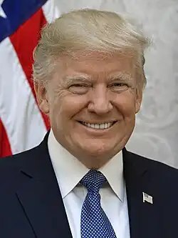 Photographic portrait of Donald Trump