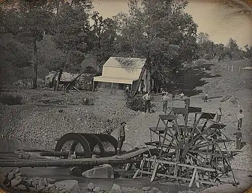 River mining, North Fork of the American River, c. 1850–1855