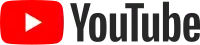 The YouTube logo is made of a red round-rectangular box with a white triangular "play" button inside and the word "YouTube" written in black.