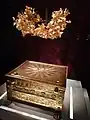 Funerary gold oak crown from the tomb of Philip II of Macedon (r. 359–336&nbsp;BC) in Aegae  (Vergina)