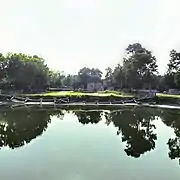 From nearby pond