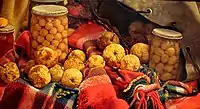 Still Life with Apples, From the cycle "Study of Decomposition", oil painting on panel, 20x50 cm, 1997