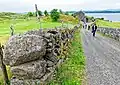 Natural stone walls on the way to the Heath Center