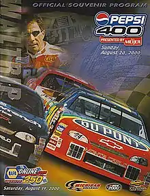 The 2000 Pepsi 400 presented by Meijer program cover.