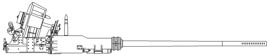 Blueprint of the Bofors 57&nbsp;mm m/47 aircraft gun.