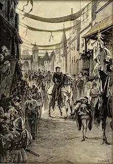 The famous entry of King Ladislav into Prague in 1453, unknown year