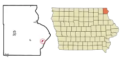 Location of Harpers Ferry, Iowa