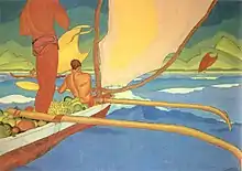 Image 11Men in an Outrigger Canoe Headed for Shore, an oil painting by Arman Manookian depicting the Vezo people, c. 1929 (from History of Madagascar)