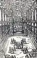 Woodcut of a court ballet performed at the Tuileries Palace, Paris, in 1573