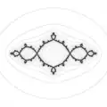Julia set with superattracting cycles (hyperbolic) in the interior ( perieod 2) and the exterior (period 1)