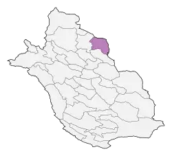 Location of Bavanat County in&nbsp;Fars&nbsp;province