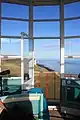 Looking east from the Round Room, with the new Beachy Head Lighthouse visible.