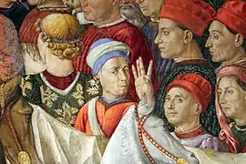 Gozzoli (centre), self-portrait