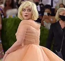 Billie Eilish posing for photographers at the 2021 Met Gala