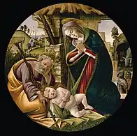 Alessandro Botticelli, The Adoration of the Christ Child * (c. 1500), 120.7&nbsp;cm. diameter