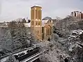 Snow covered church