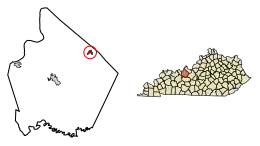 Location of Irvington in Breckinridge County, Kentucky.