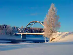 Bridge over the Vindel river at Holmforsen in Rödåsel