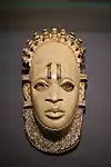 Pendant mask; by artists of the Edo people (Nigeria); 16th century (?); ivory and iron; height: 24.5&nbsp;cm; British Museum, London