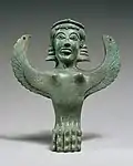 Foot in the form of a sphinx; circa 600 BC; bronze; overall: 27.6 x 20.3 x 16.5&nbsp;cm; Metropolitan Museum of Art (New York City)