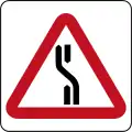 Lanes merges left