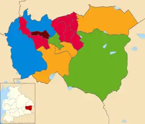 2022&nbsp;&nbsp;Labour Party (UK): 7 &nbsp;&nbsp;Liberal Democrats (UK): 3 &nbsp;&nbsp;Conservative Party (UK): 2 &nbsp;&nbsp;Green Party of England and Wales: 2 &nbsp;&nbsp;Liberal Democrats (UK): 3 &nbsp;&nbsp;Burnley and Padiham Independent Party: 1