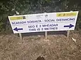 COVID-19 social distancing sign in Carpenterstown