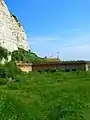 The caponier at the foot of the cliffs